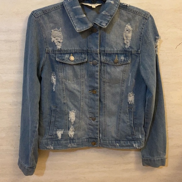 Ci Sono Jackets & Blazers - Ci Sono Distressed Jean Denim Jacket.